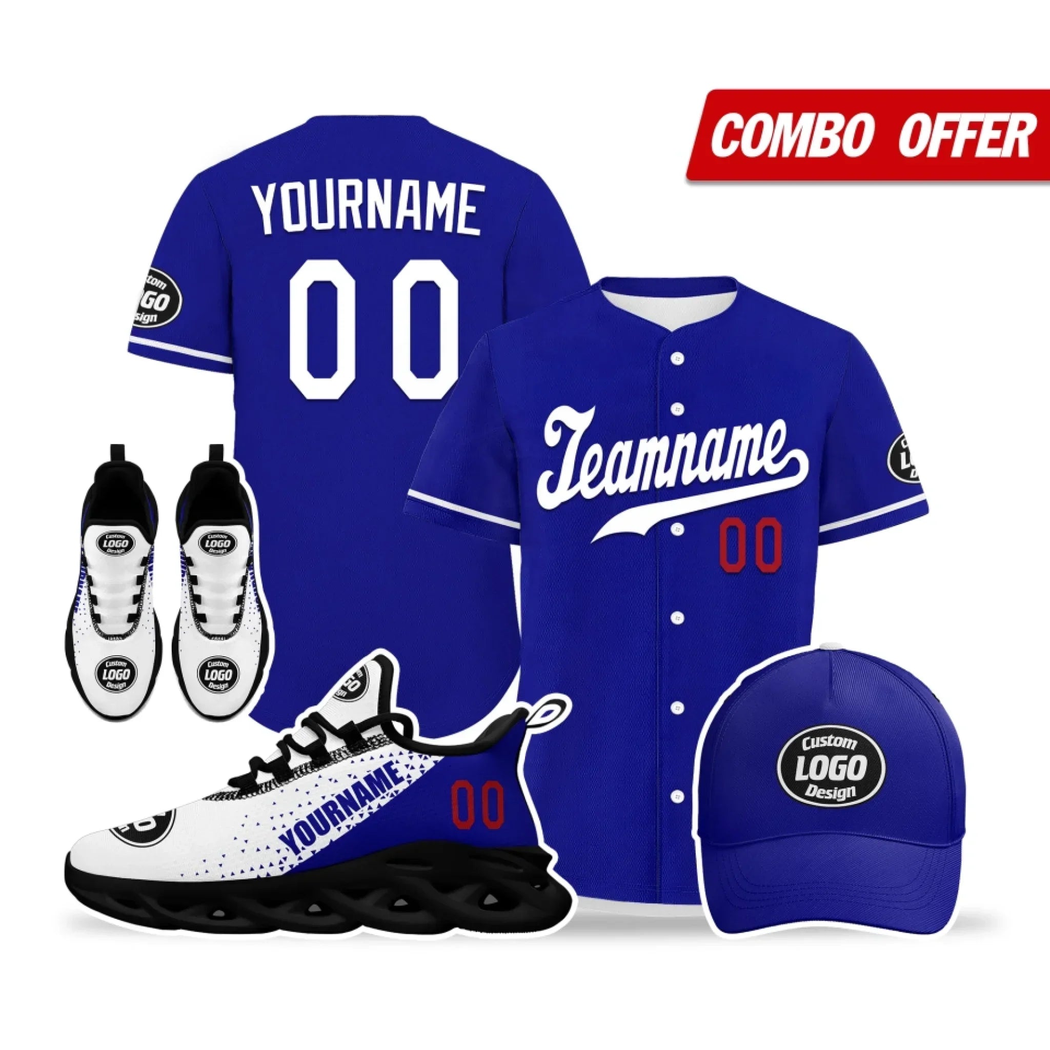 Custom Blue Jersey Maxsoul Shoes And Hat Combo Offer Personalized,ZH-24020084 - Coolcustomize