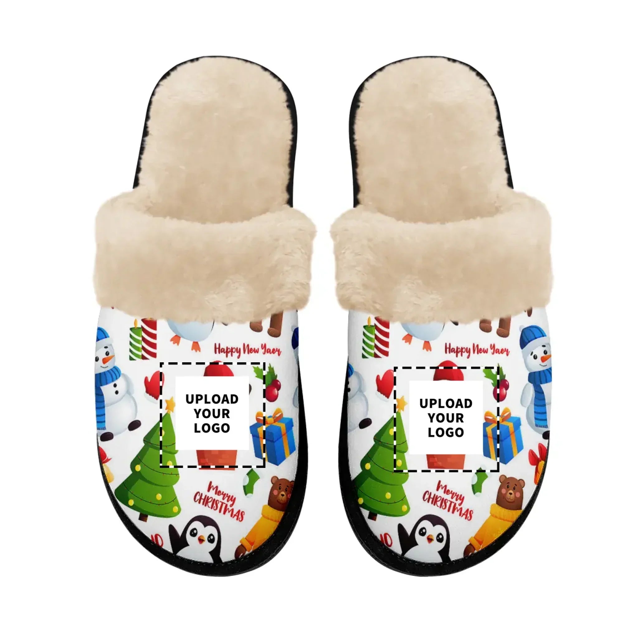 Custom Christmas indoor slipper, Customize with your name and logo,1933-23025001 - Coolcustomize
