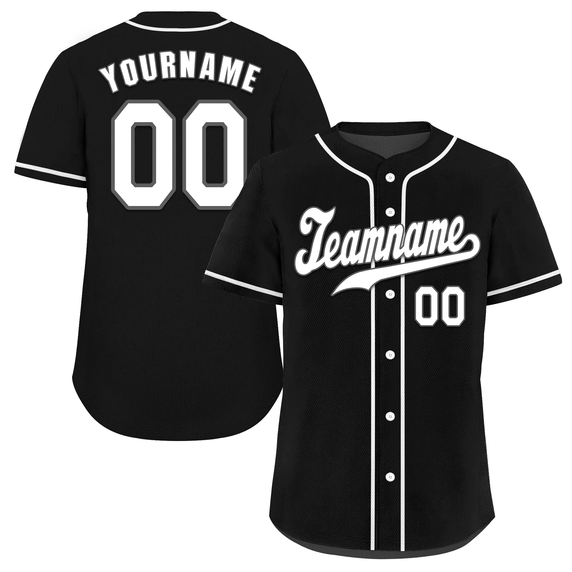 Custom Black Classic Style White Authentic Baseball Jersey - Coolcustomize