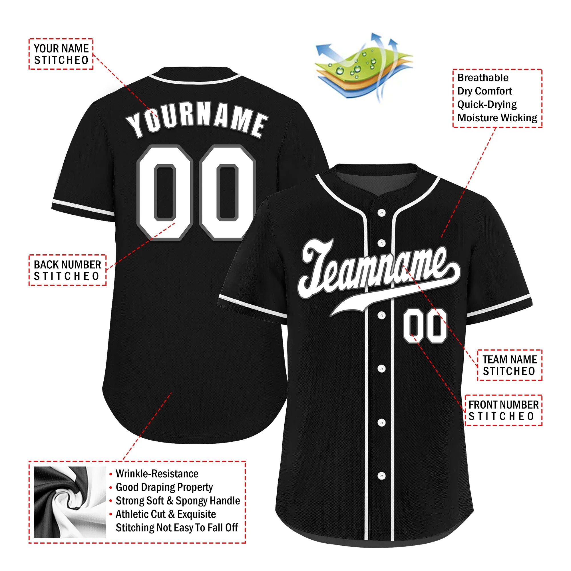 Custom Black Classic Style White Authentic Baseball Jersey - Coolcustomize