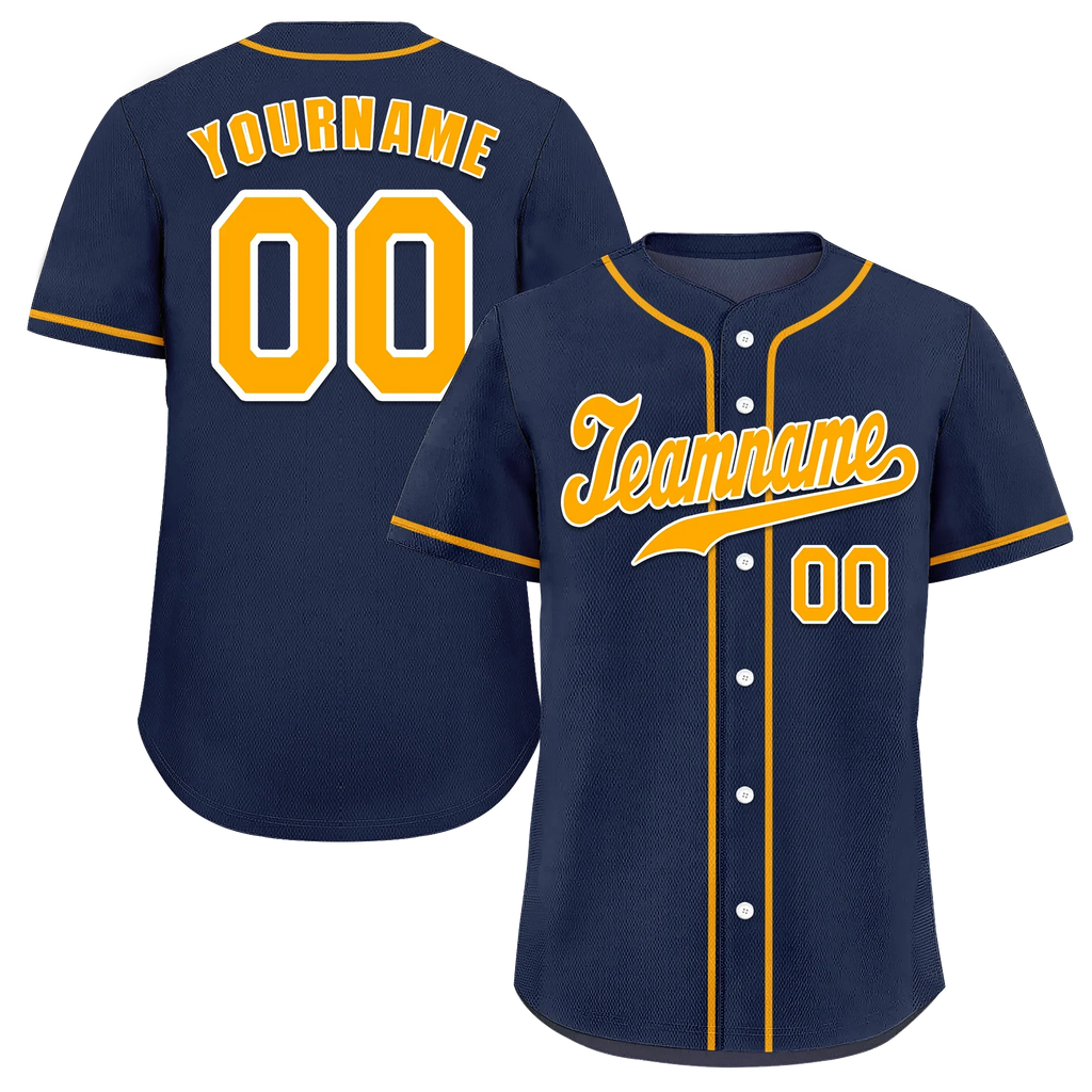 Custom Blue Classic Style Orange Authentic Baseball Jersey - Coolcustomize