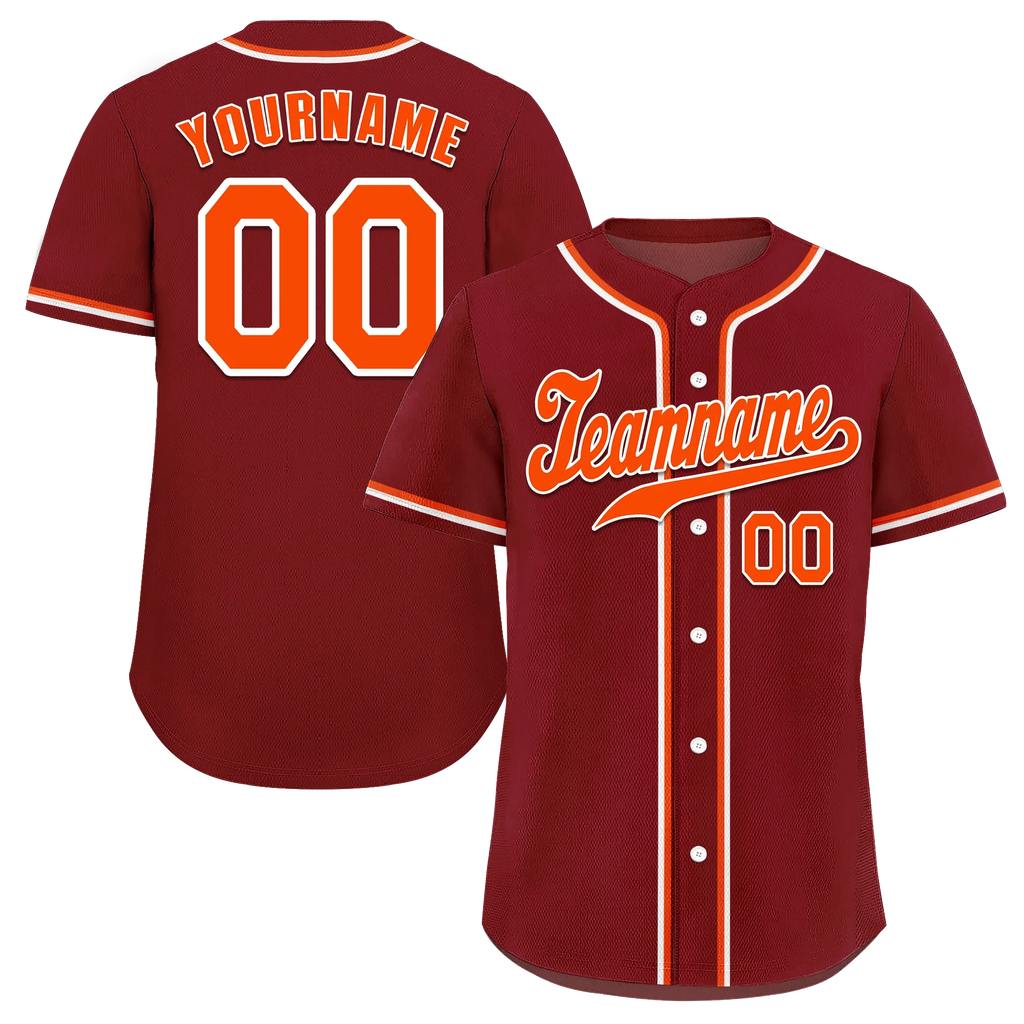 Custom Brown Classic Style Orange Authentic Baseball Jersey - Coolcustomize