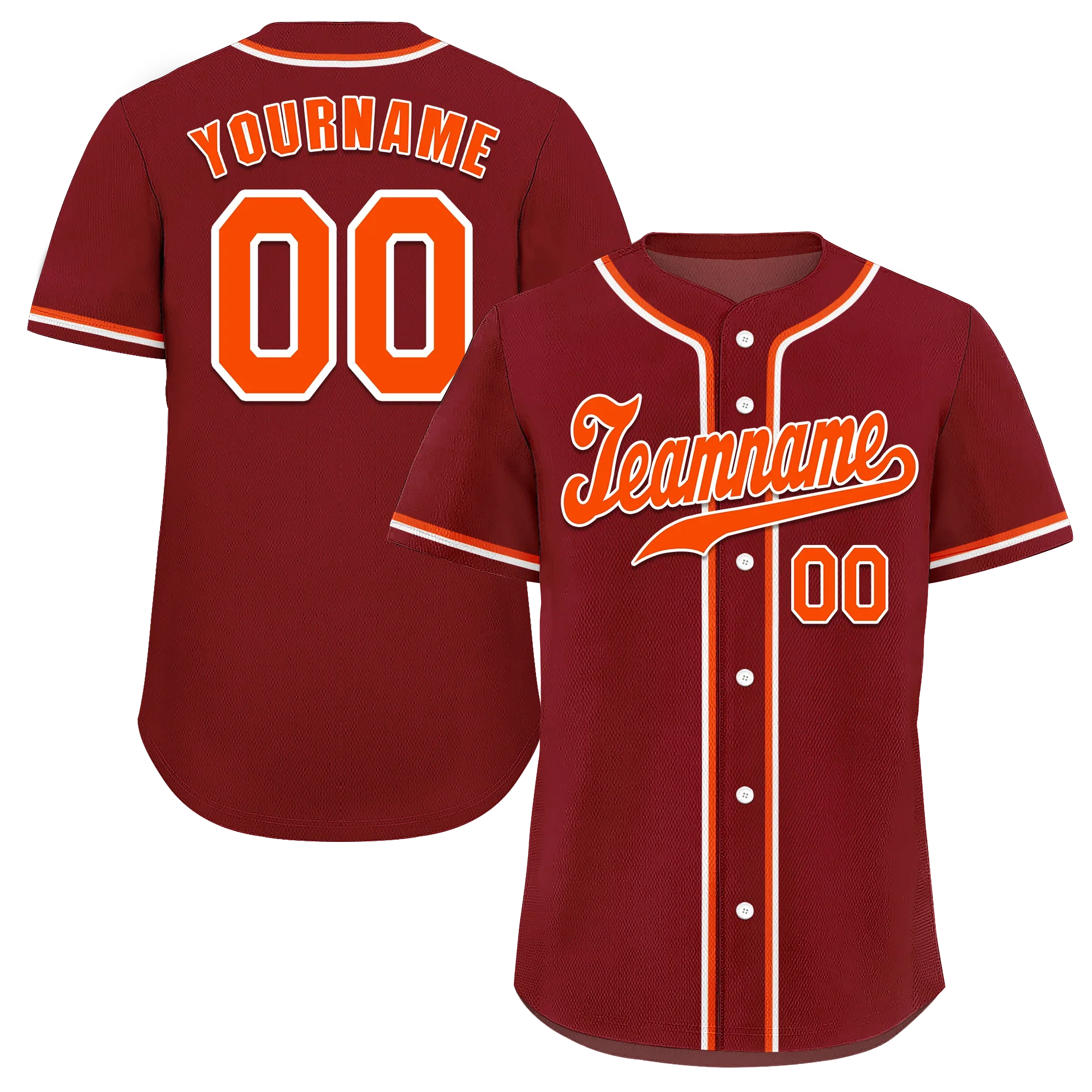 Custom Brown Classic Style Orange Authentic Baseball Jersey - Coolcustomize