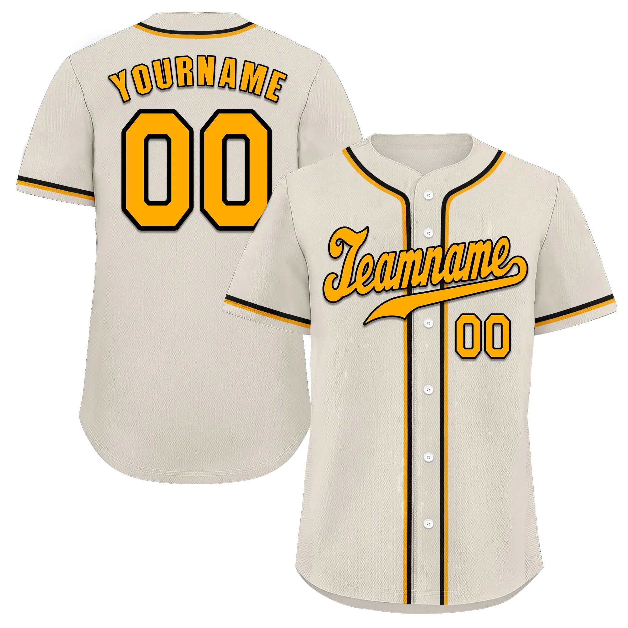 Custom Grey Classic Style Yellow Authentic Baseball Jersey - Coolcustomize