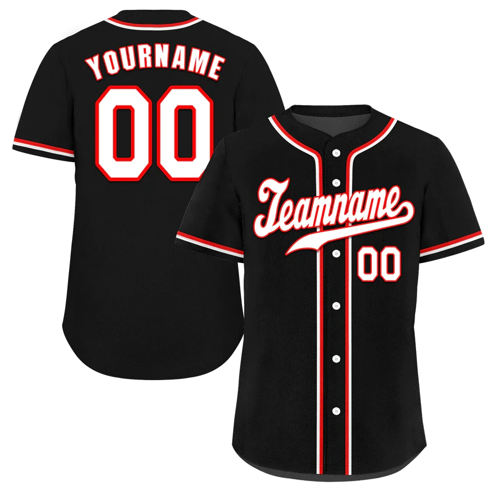 Custom Black Classic Style White Authentic Baseball Jersey - Coolcustomize