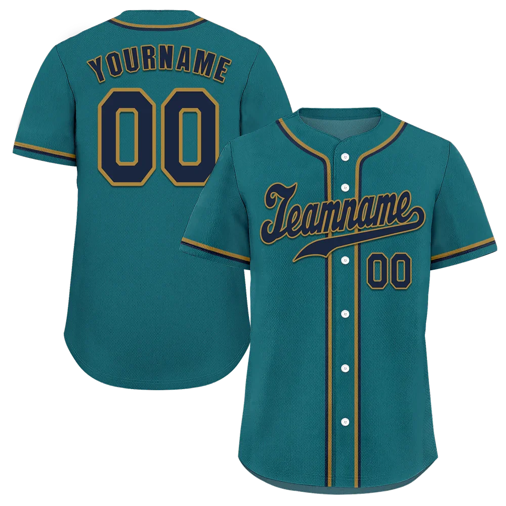 Custom Aqua Classic Style Black Authentic Baseball Jersey - Coolcustomize