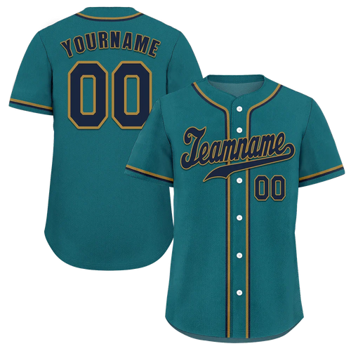 Custom Aqua Classic Style Black Authentic Baseball Jersey - Coolcustomize