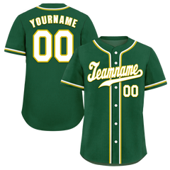 Custom Green Classic Style White Authentic Baseball Jersey