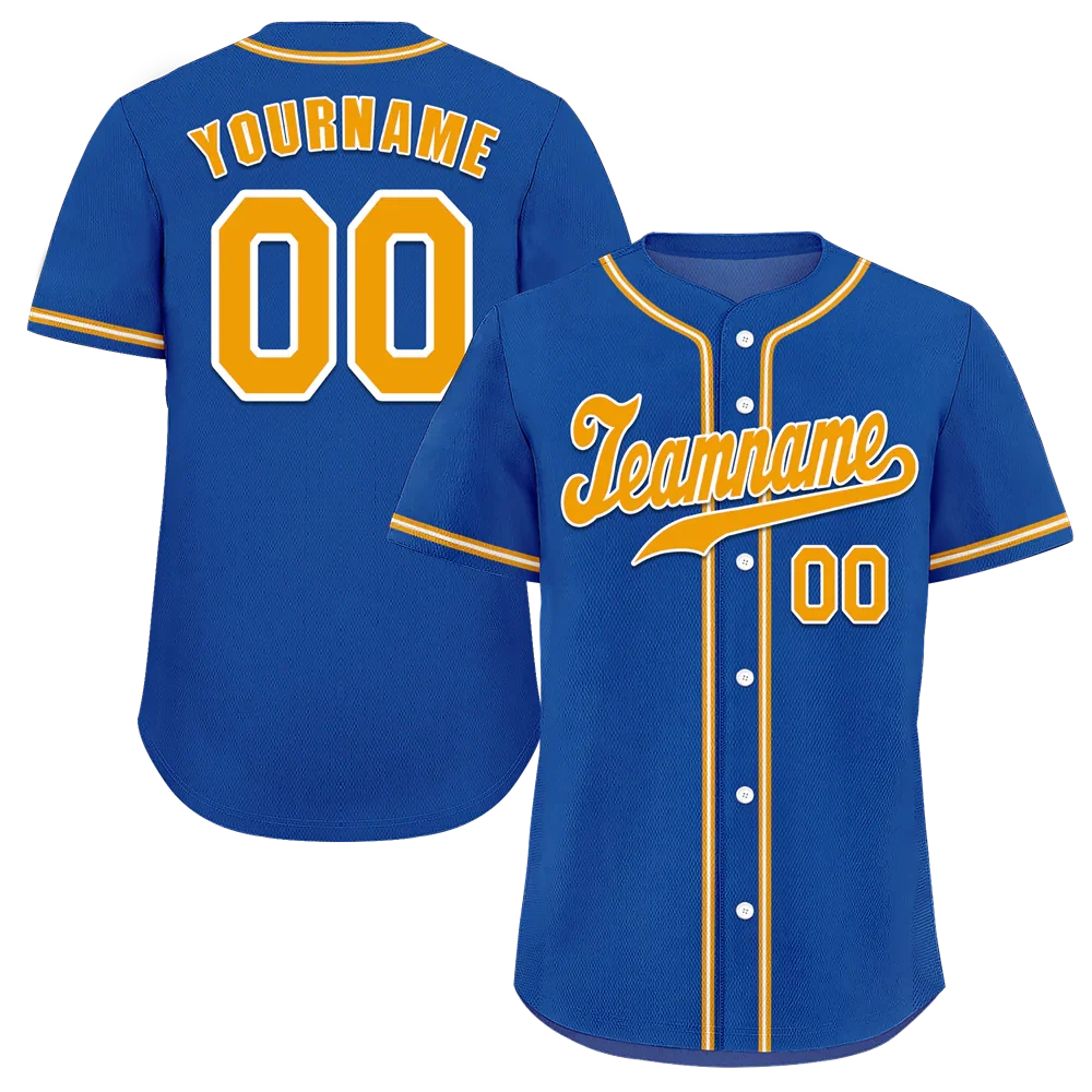 Custom Blue Classic Style Orange Authentic Baseball Jersey - Coolcustomize