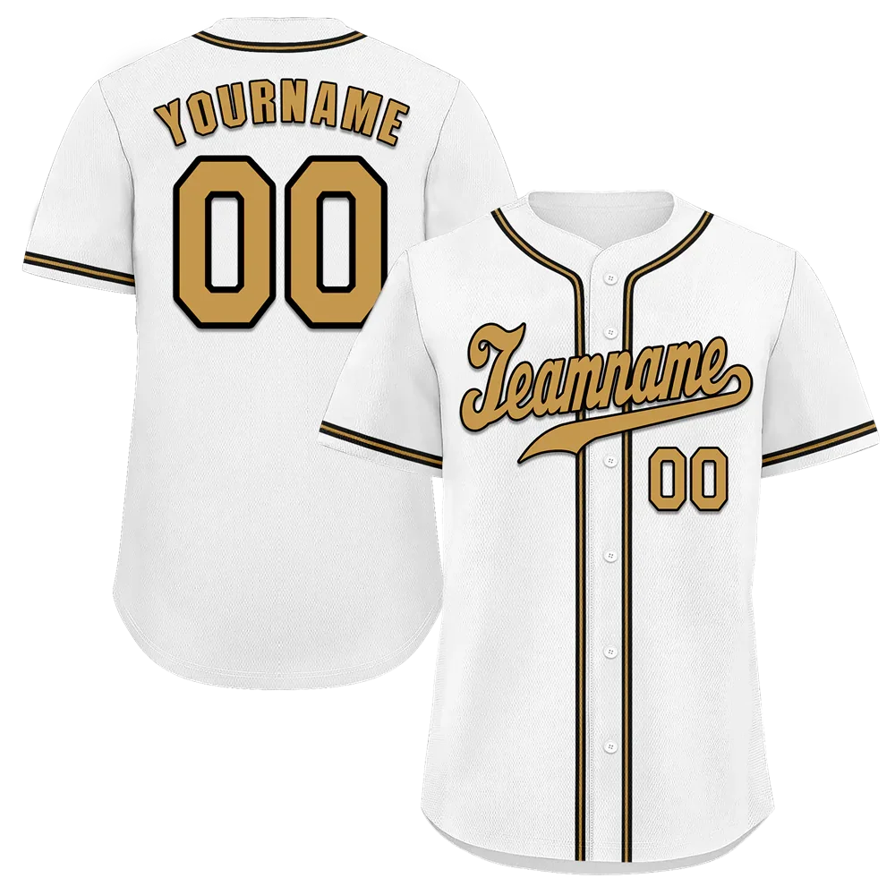 Custom White Classic Style Orange Authentic Baseball Jersey - Coolcustomize