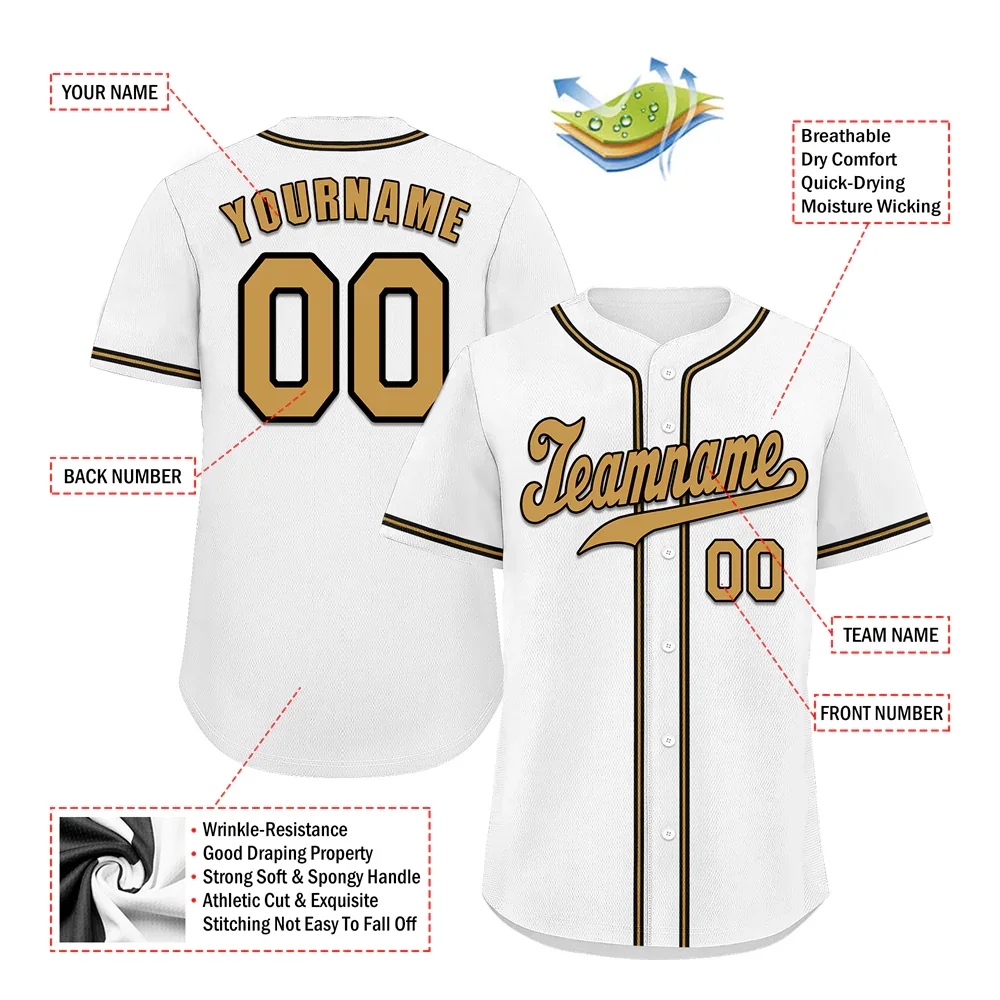Custom White Classic Style Orange Authentic Baseball Jersey - Coolcustomize