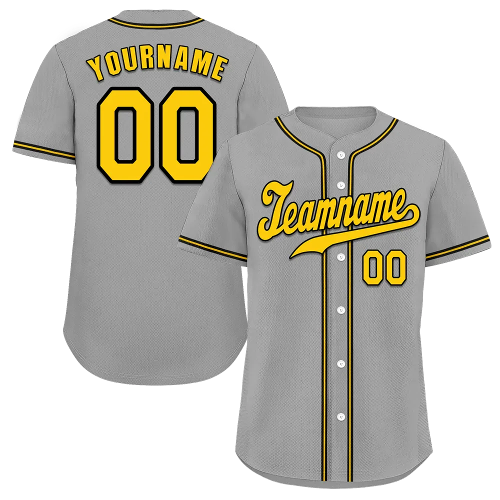 Custom Grey Classic Style Orange Authentic Baseball Jersey - Coolcustomize