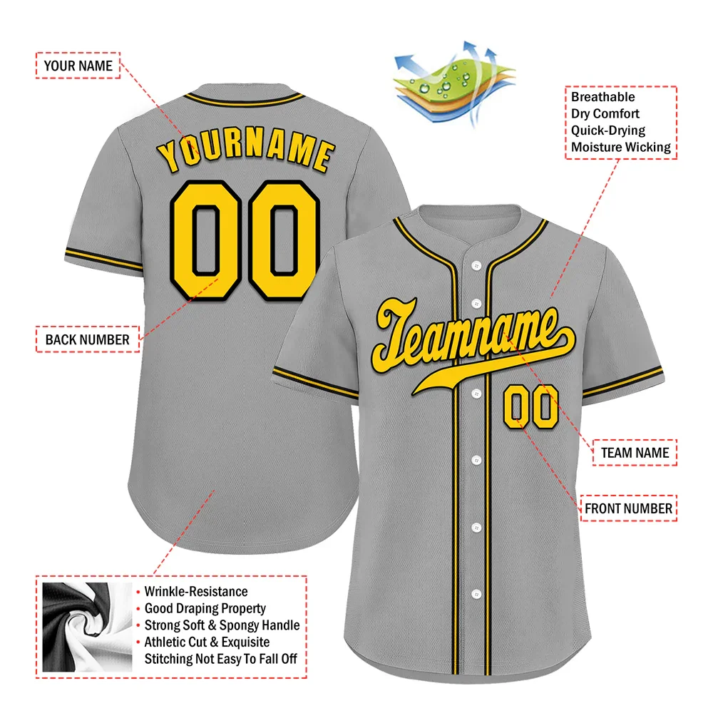 Custom Grey Classic Style Orange Authentic Baseball Jersey - Coolcustomize