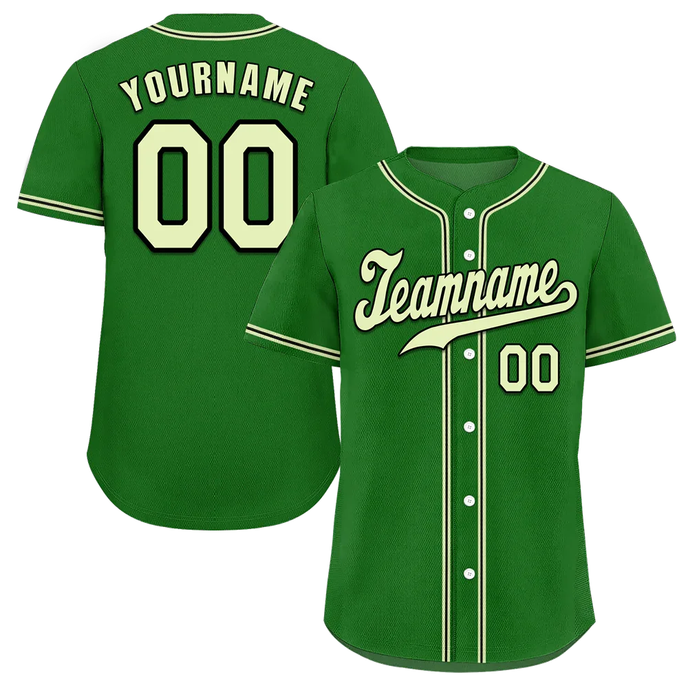 Custom Green Classic Style White Authentic Baseball Jersey - Coolcustomize