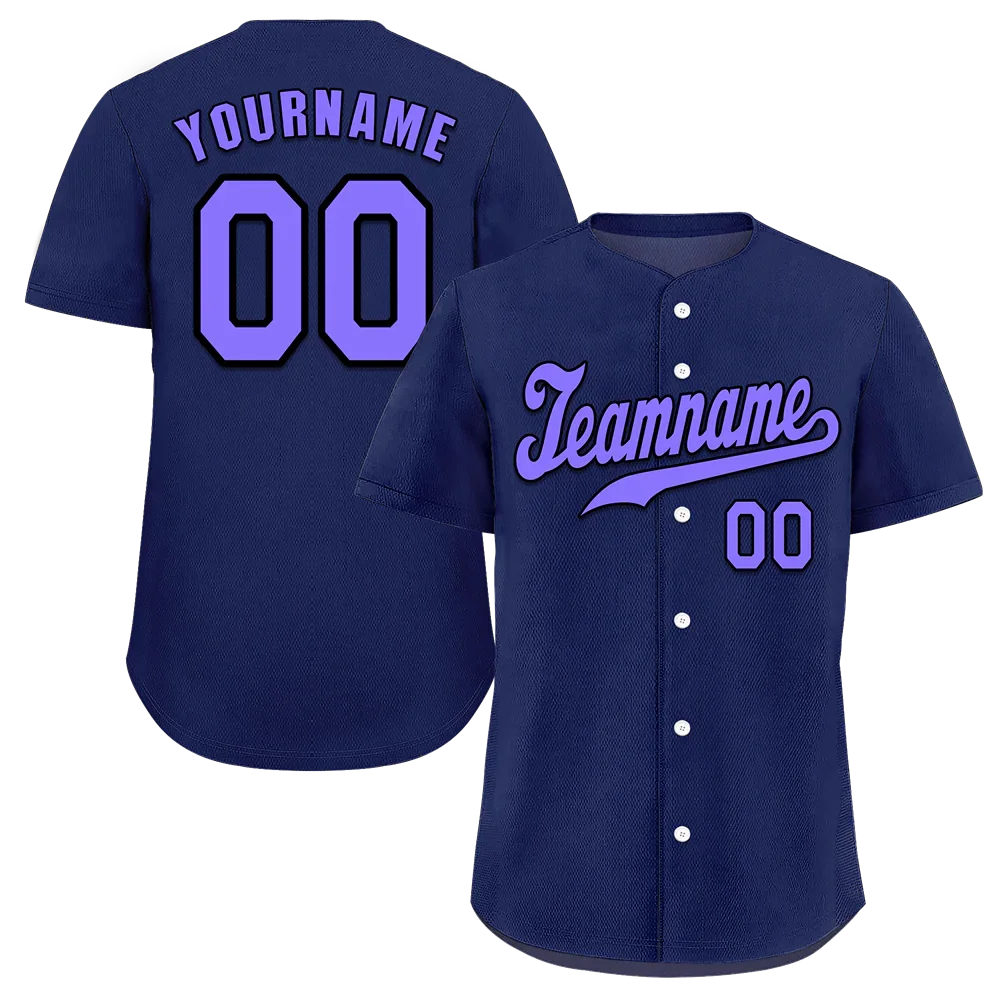 Custom Blue Classic Style Purple Authentic Baseball Jersey - Coolcustomize