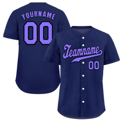 Custom Blue Classic Style Purple Authentic Baseball Jersey