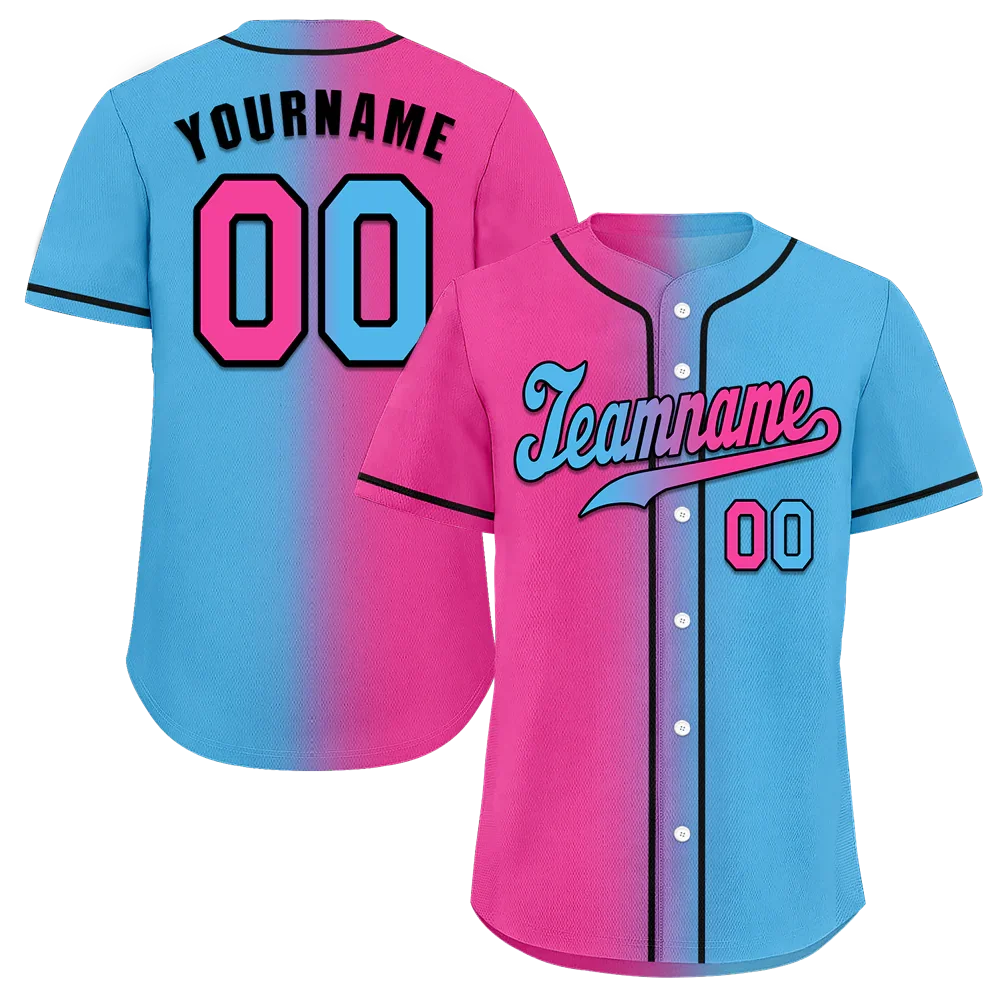 Custom Red Aqua Gradient Fashion Red Authentic Baseball Jersey - Coolcustomize