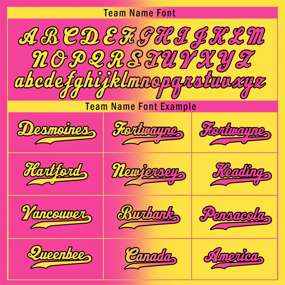 Custom Pink Yellow Gradient Fashion Yellow Authentic Baseball Jersey - Coolcustomize