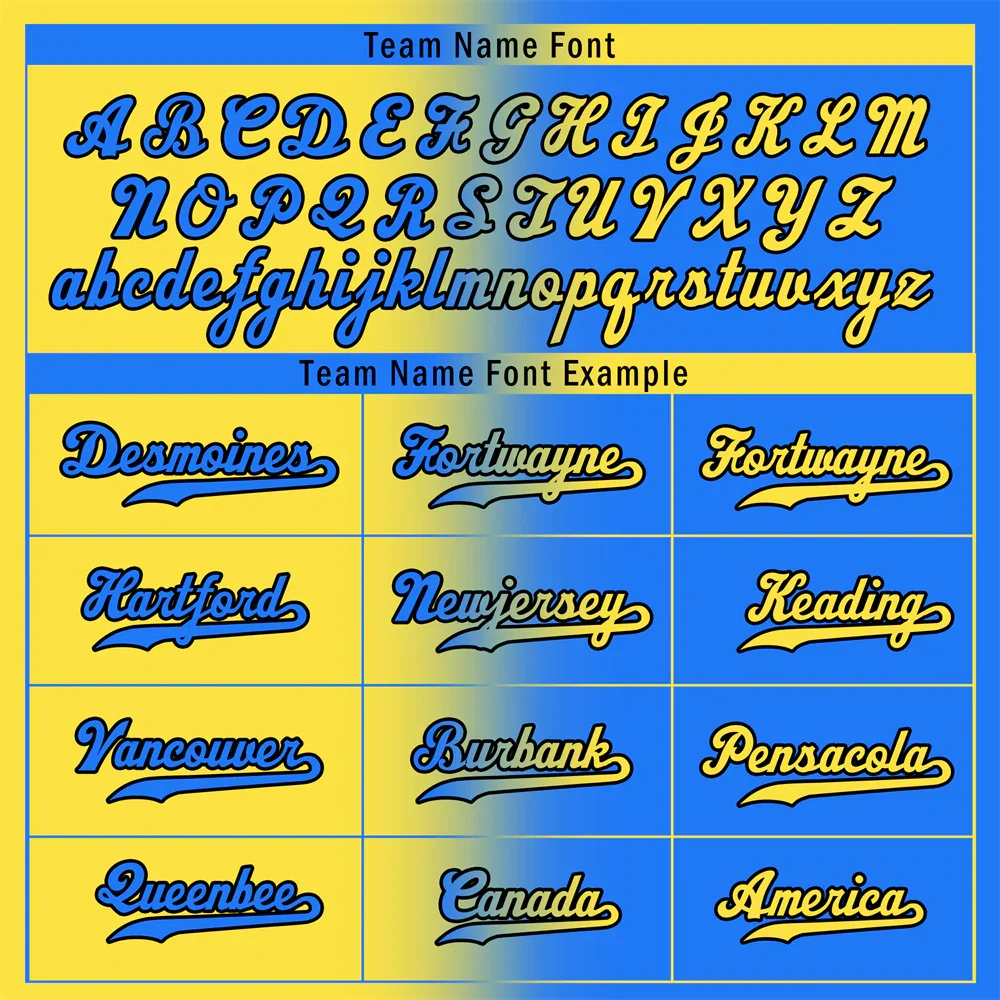 Custom Yellow Blue Gradient Fashion Blue Authentic Baseball Jersey - Coolcustomize