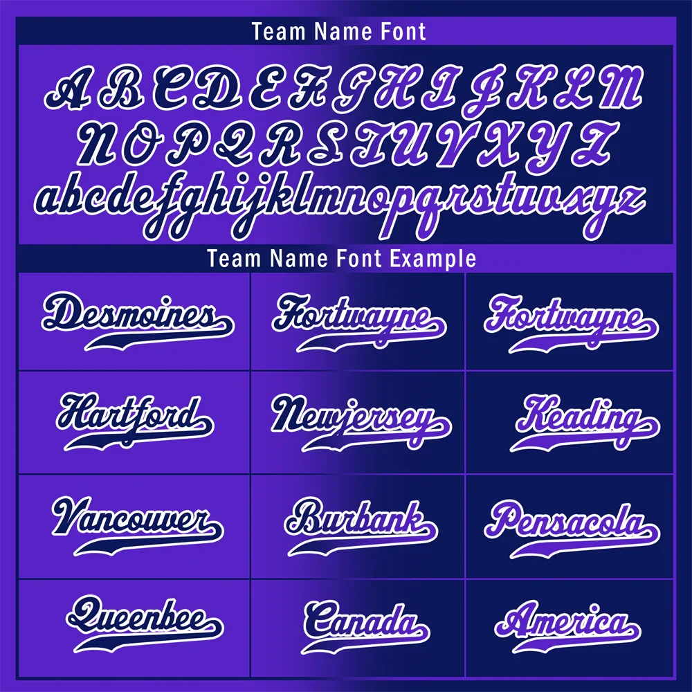 Custom Purple Blue Gradient Fashion Blue Authentic Baseball Jersey - Coolcustomize
