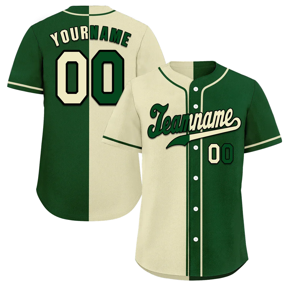 Custom White Green Gradient Fashion Green Authentic Baseball Jersey - Coolcustomize