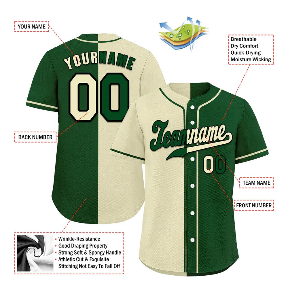 Custom White Green Gradient Fashion Green Authentic Baseball Jersey - Coolcustomize