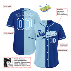 Custom Aqua Blue Gradient Fashion Blue Authentic Baseball Jersey