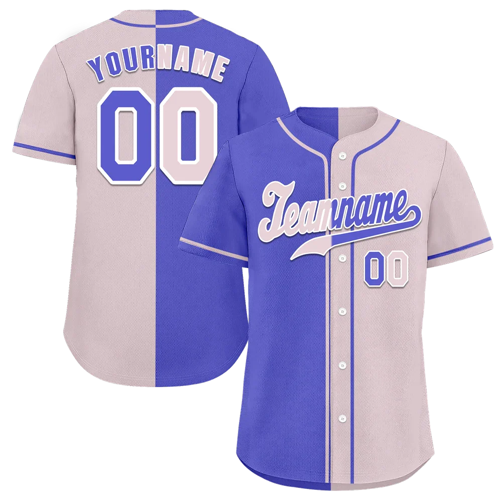Custom Purple Grey Gradient Fashion Grey Authentic Baseball Jersey - Coolcustomize