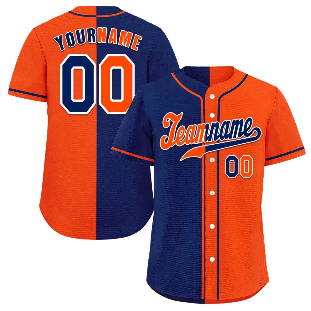 Custom Blue Orange Gradient Fashion Orange Authentic Baseball Jersey - Coolcustomize