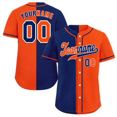 Custom Blue Orange Gradient Fashion Orange Authentic Baseball Jersey