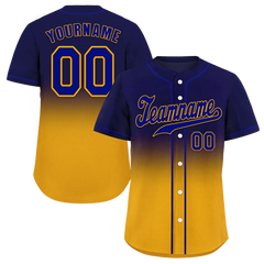 Custom Purple Yellow Fade Fashion Purple Authentic Baseball Jersey