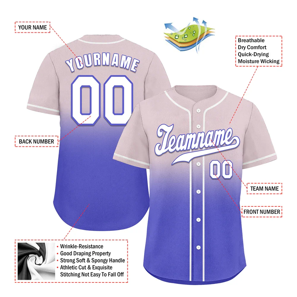 Custom Fade Fashion White Authentic Baseball Jersey - Coolcustomize