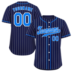 Custom Blue Stripe Fashion Aqua Authentic Baseball Jersey