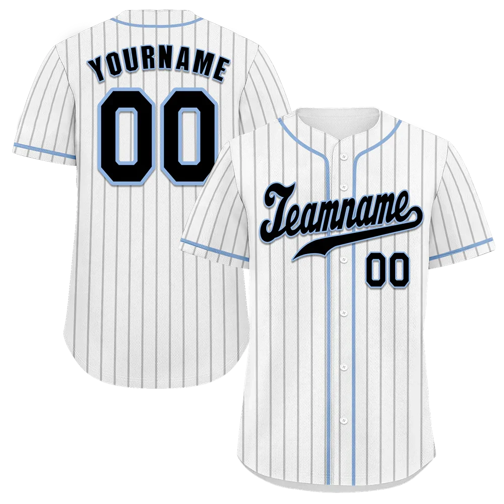Custom White Stripe Fashion Black Authentic Baseball Jersey - Coolcustomize