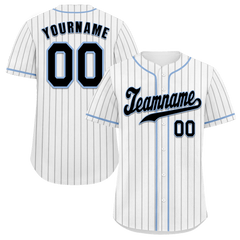 Custom White Stripe Fashion Black Authentic Baseball Jersey