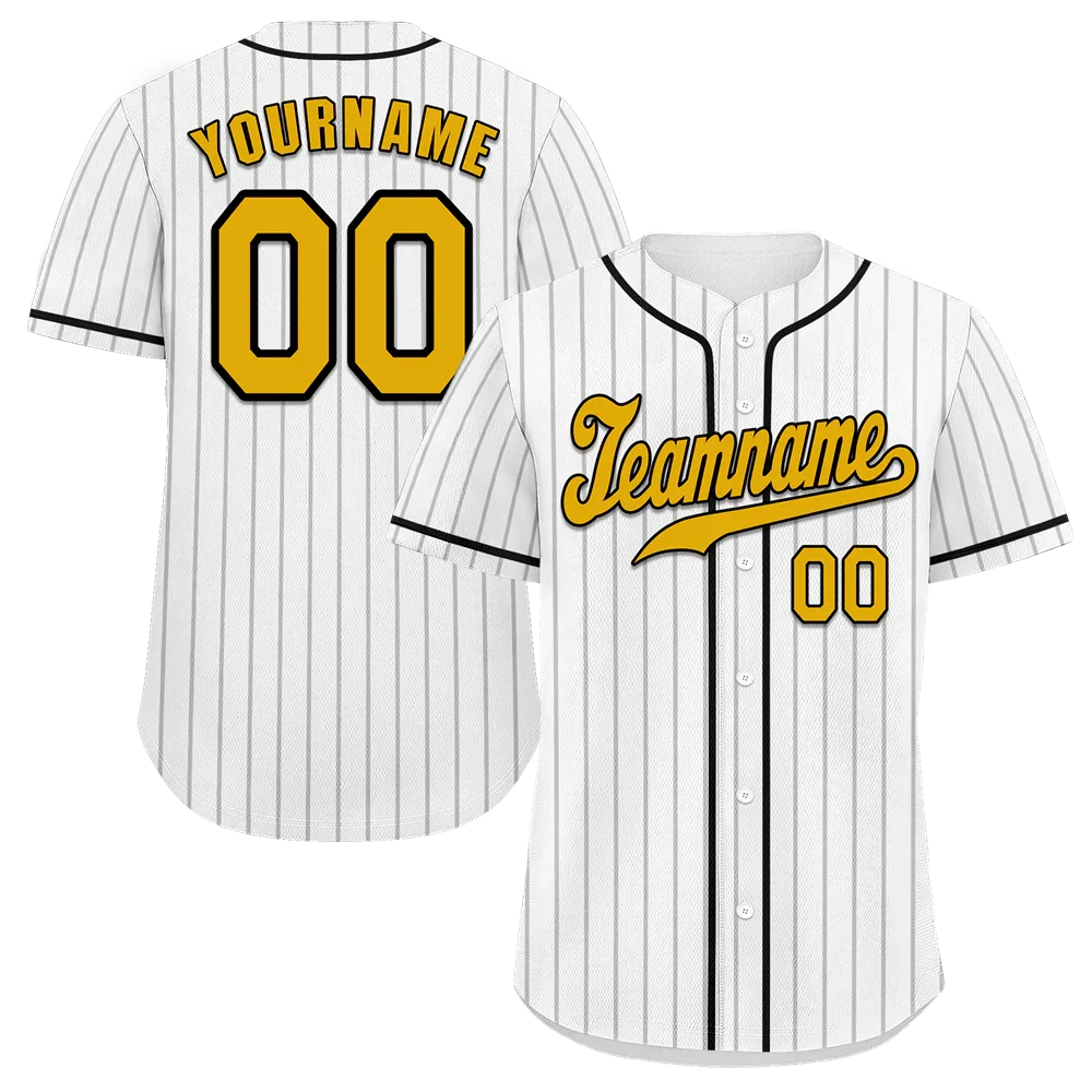Custom White Stripe Fashion Orange Authentic Baseball Jersey - Coolcustomize