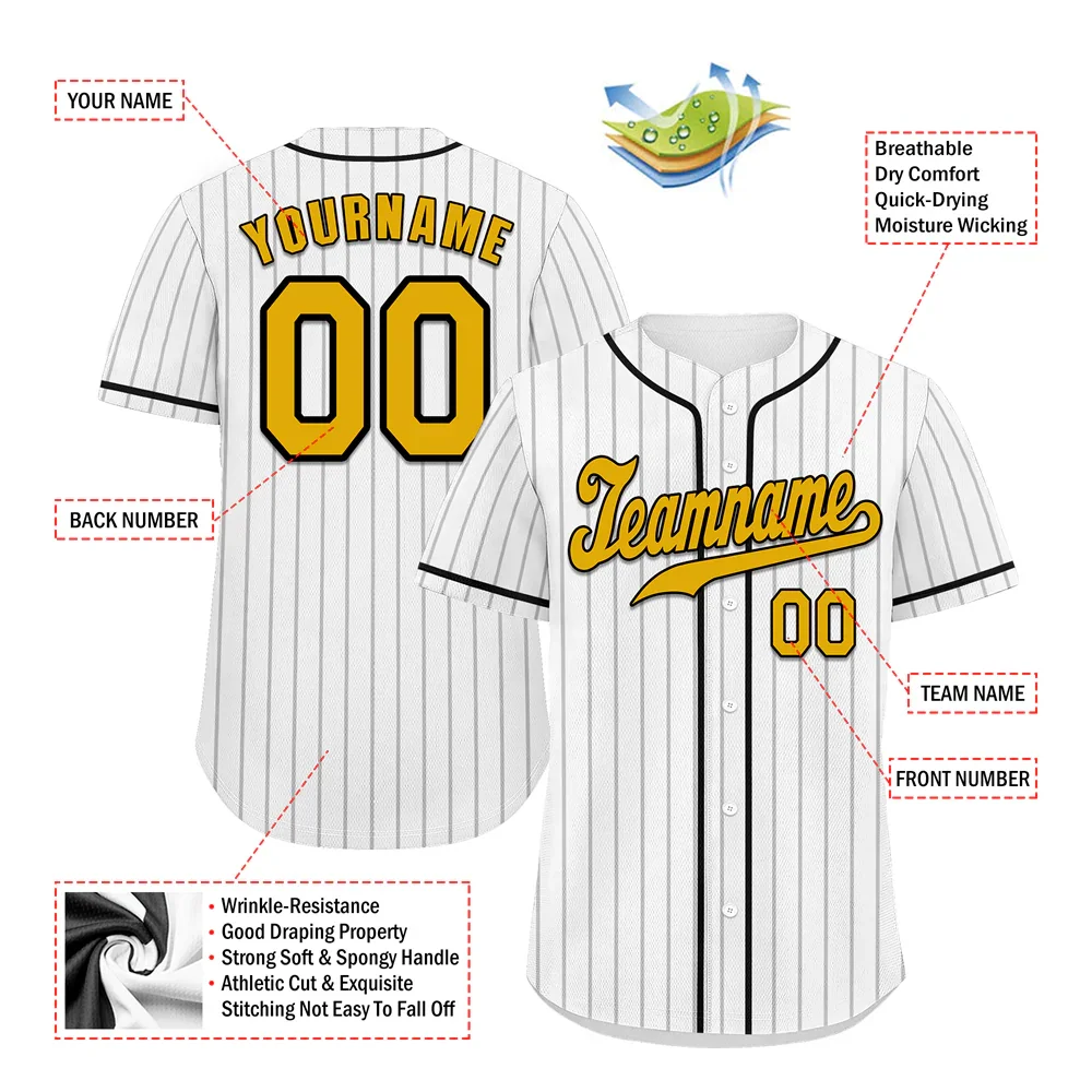 Custom White Stripe Fashion Orange Authentic Baseball Jersey - Coolcustomize