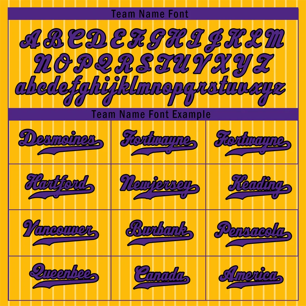 Custom Yellow Stripe Fashion Purple Authentic Baseball Jersey - Coolcustomize