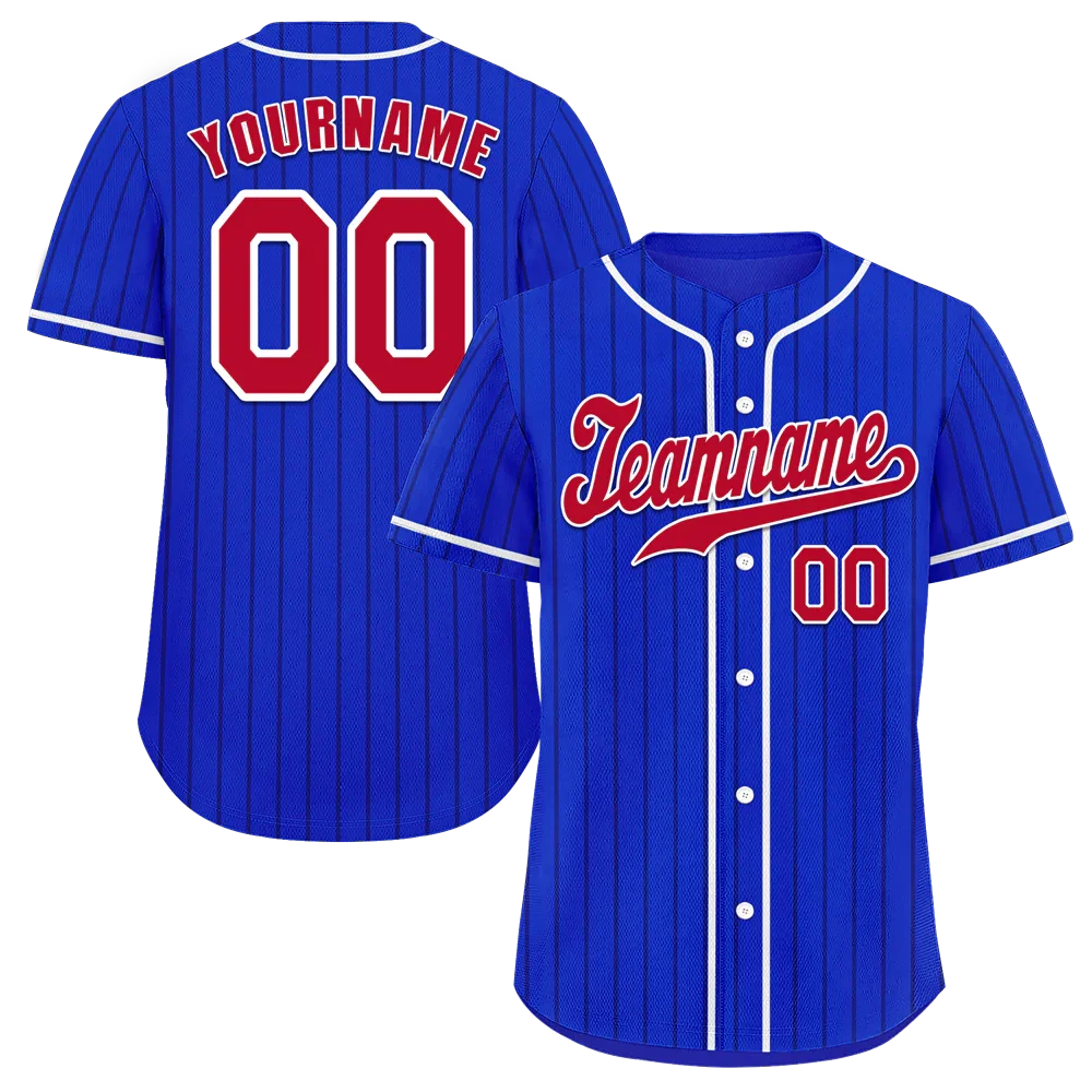 Custom Blue Stripe Fashion Brown Authentic Baseball Jersey - Coolcustomize