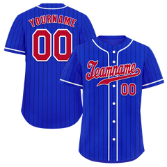 Custom Blue Stripe Fashion Brown Authentic Baseball Jersey