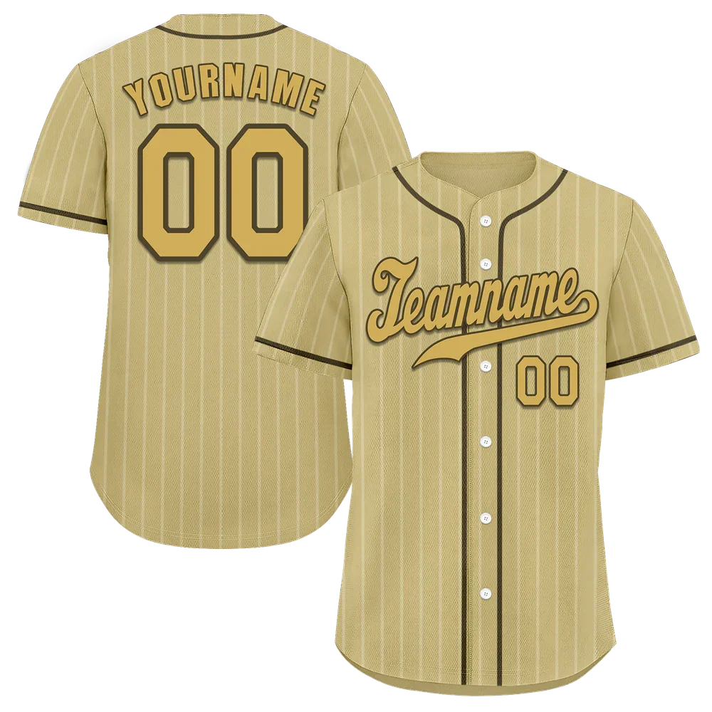 Custom Grey Stripe Fashion Orange Authentic Baseball Jersey - Coolcustomize