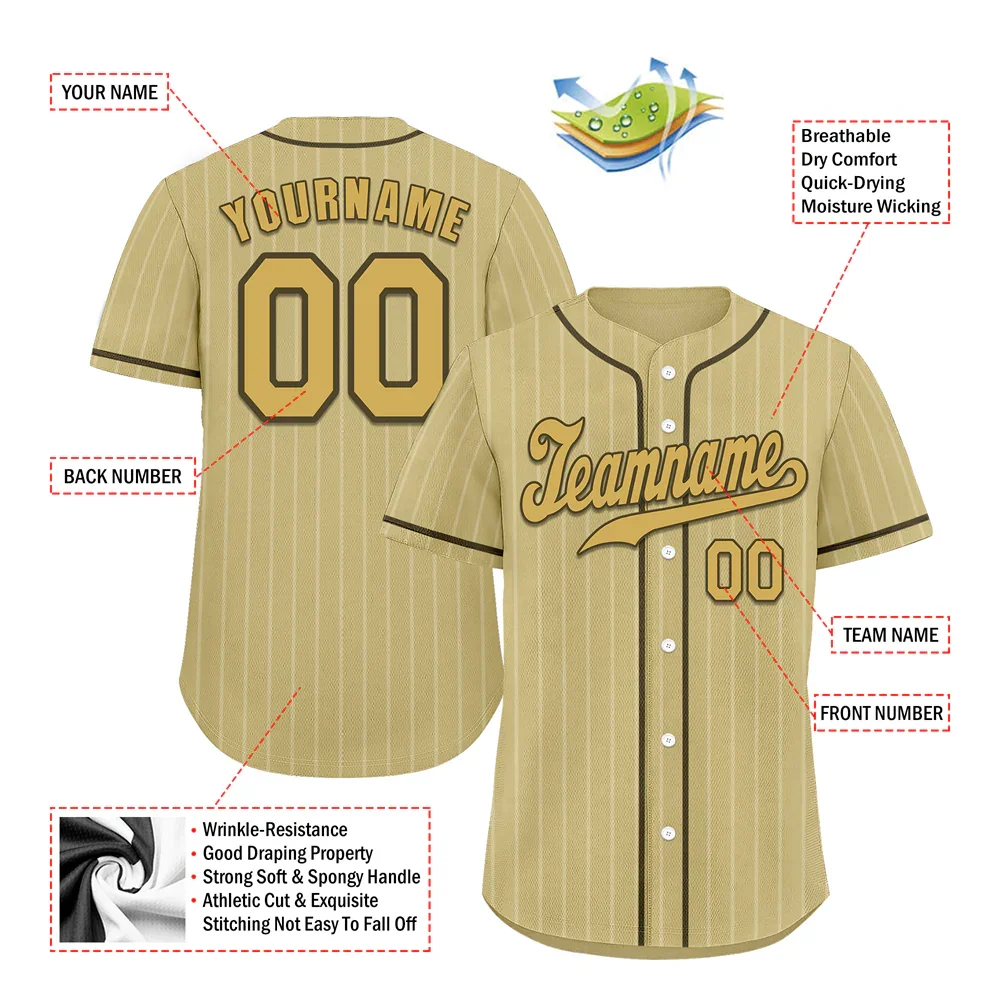 Custom Grey Stripe Fashion Orange Authentic Baseball Jersey - Coolcustomize