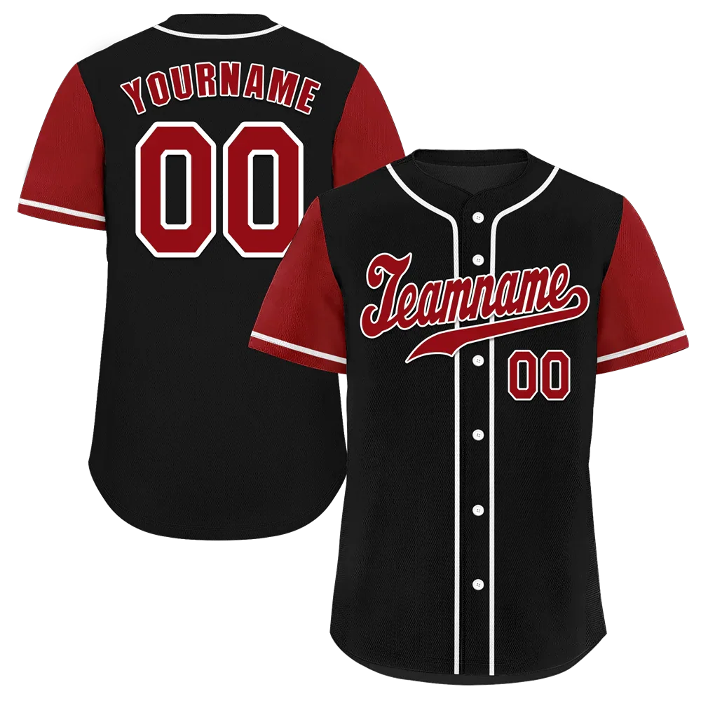 Custom Black Brown Raglan Sleeves Brown Authentic Baseball Jersey - Coolcustomize