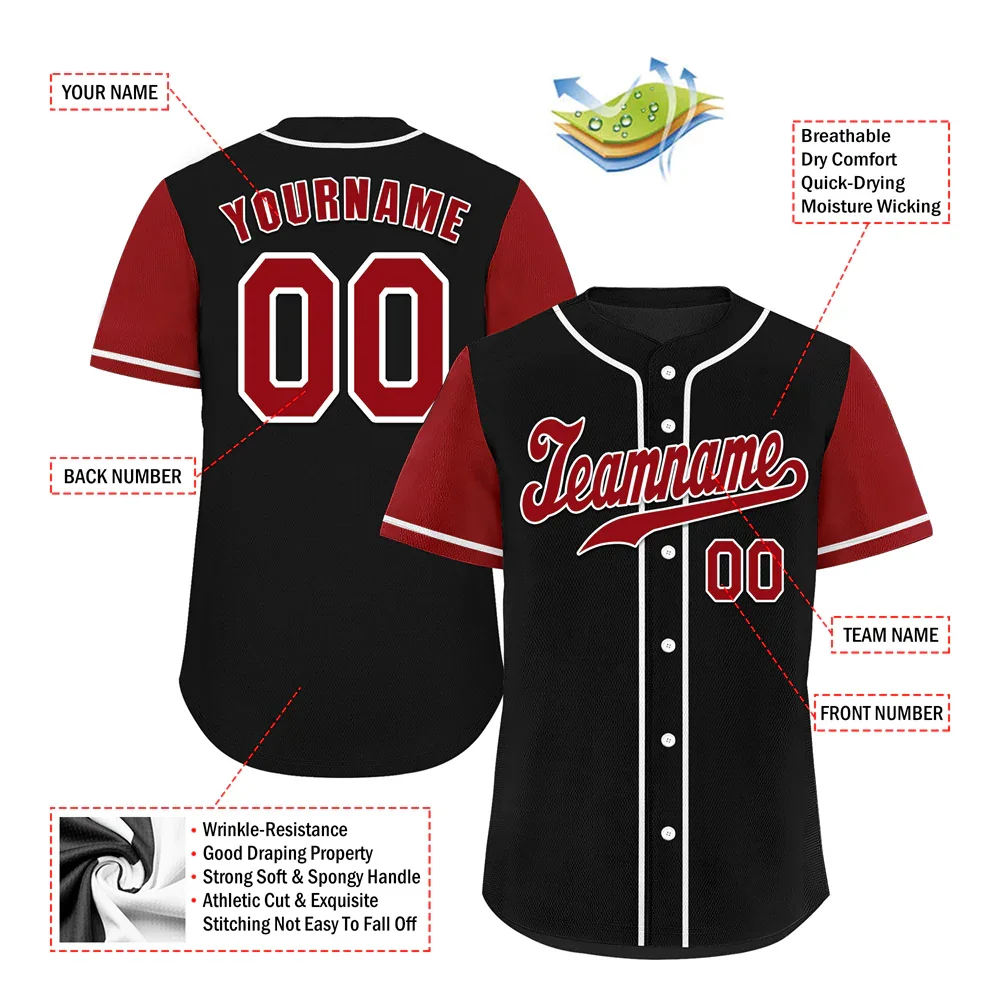 Custom Black Brown Raglan Sleeves Brown Authentic Baseball Jersey - Coolcustomize