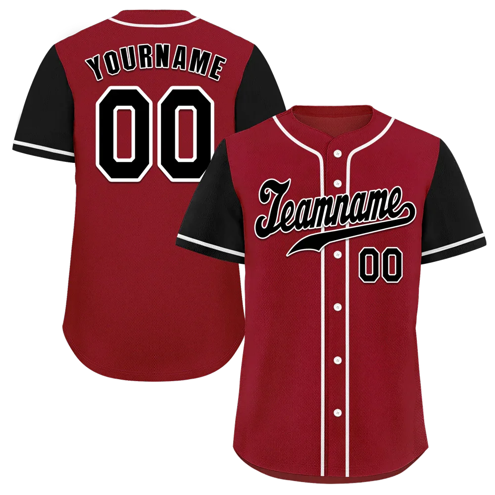 Custom Brown Black Raglan Sleeves Black Authentic Baseball Jersey - Coolcustomize