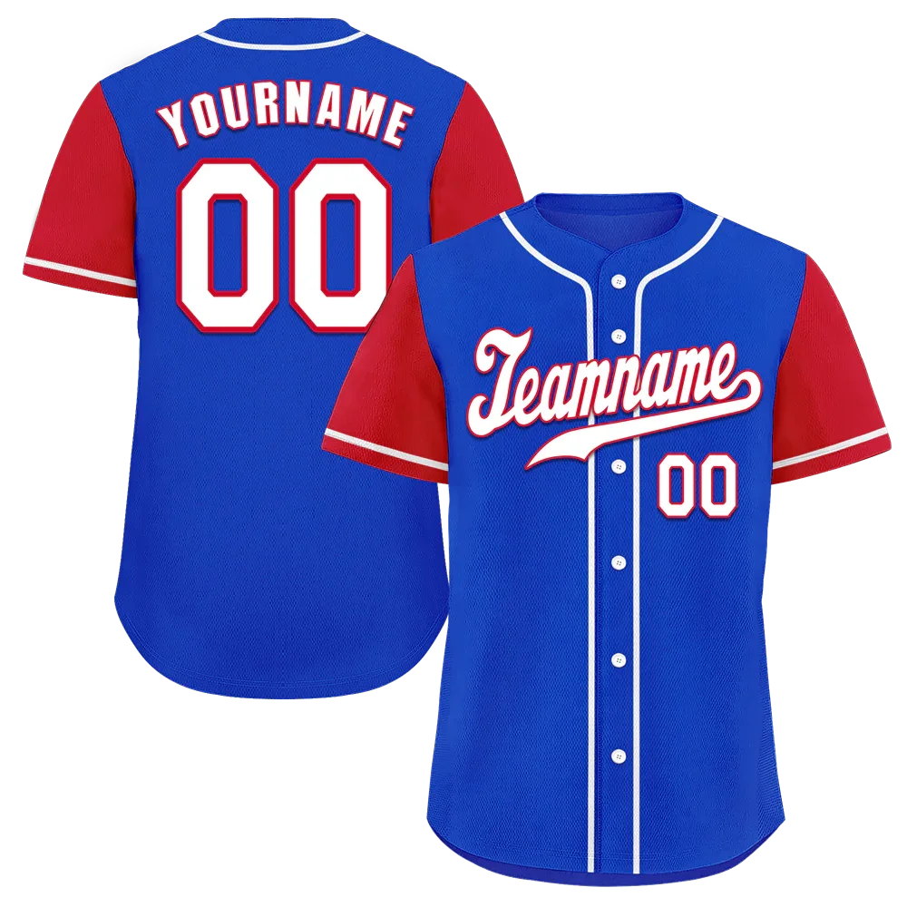 Custom Blue Brown Raglan Sleeves White Authentic Baseball Jersey - Coolcustomize