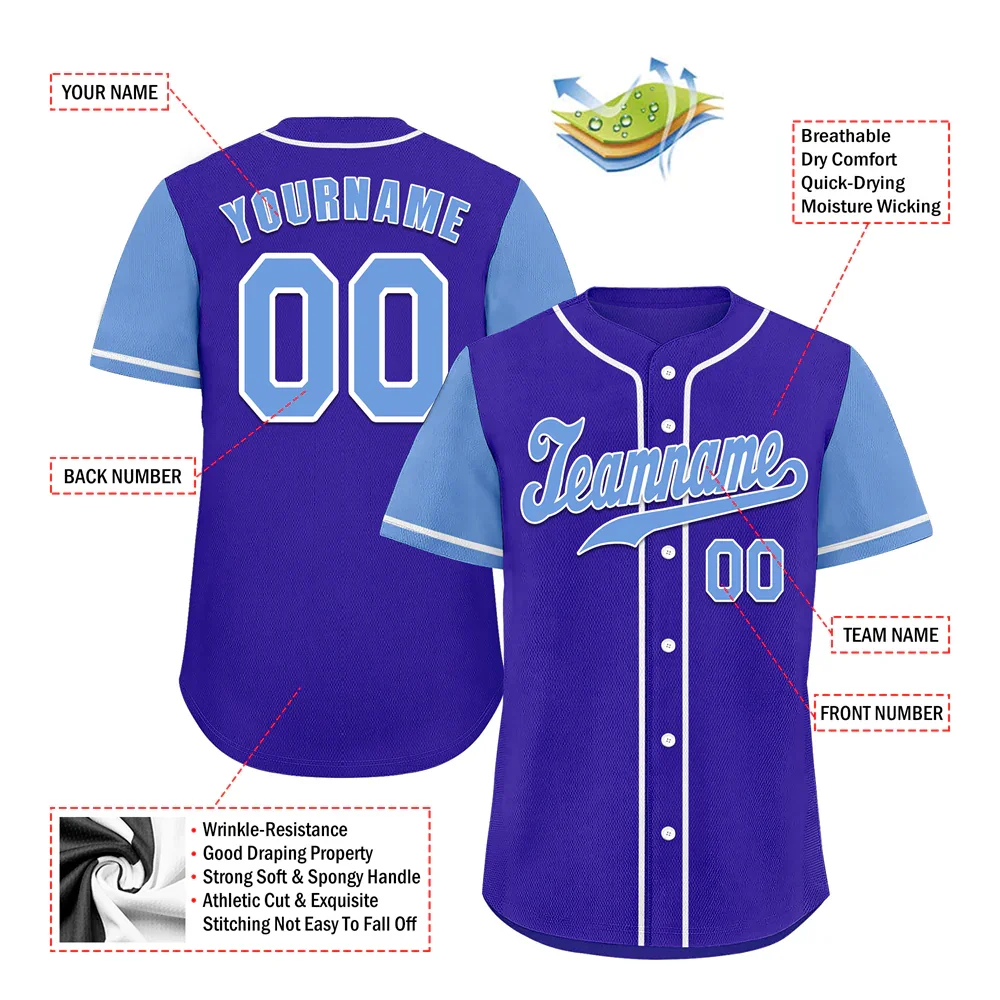 Custom Blue Aqua Raglan Sleeves Aqua Authentic Baseball Jersey - Coolcustomize
