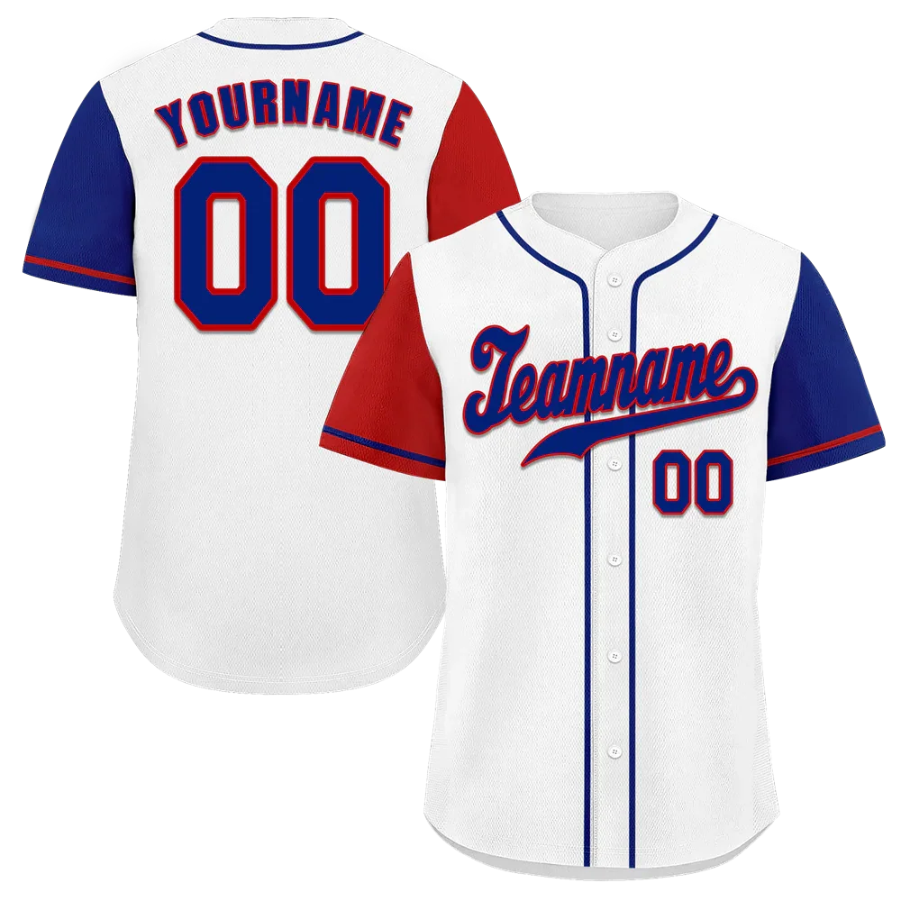 Custom White Two Tone Blue Authentic Baseball Jersey - Coolcustomize