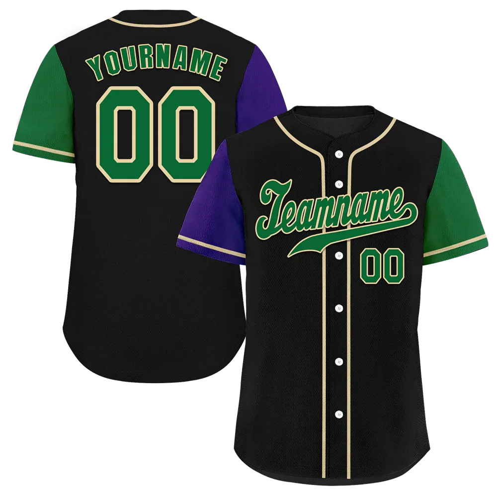 Custom Black Two Tone Green Authentic Baseball Jersey - Coolcustomize