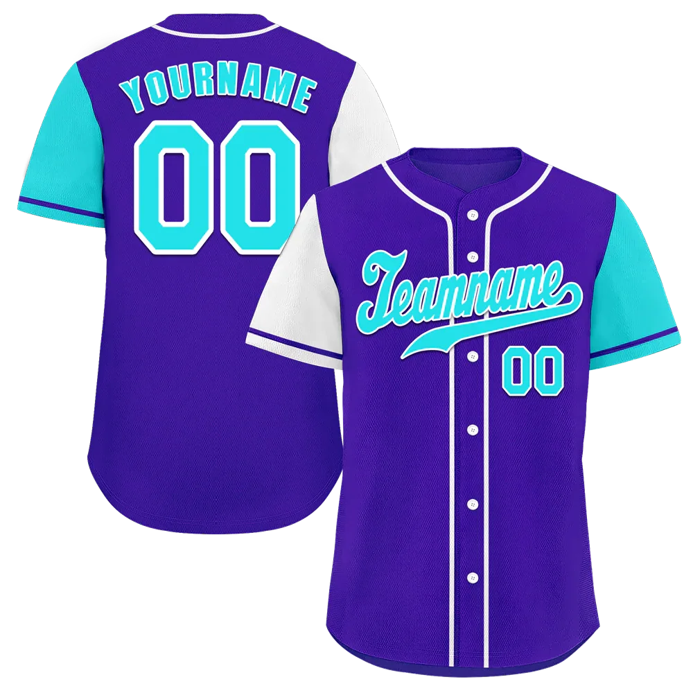 Custom Blue Two Tone Aqua Authentic Baseball Jersey - Coolcustomize